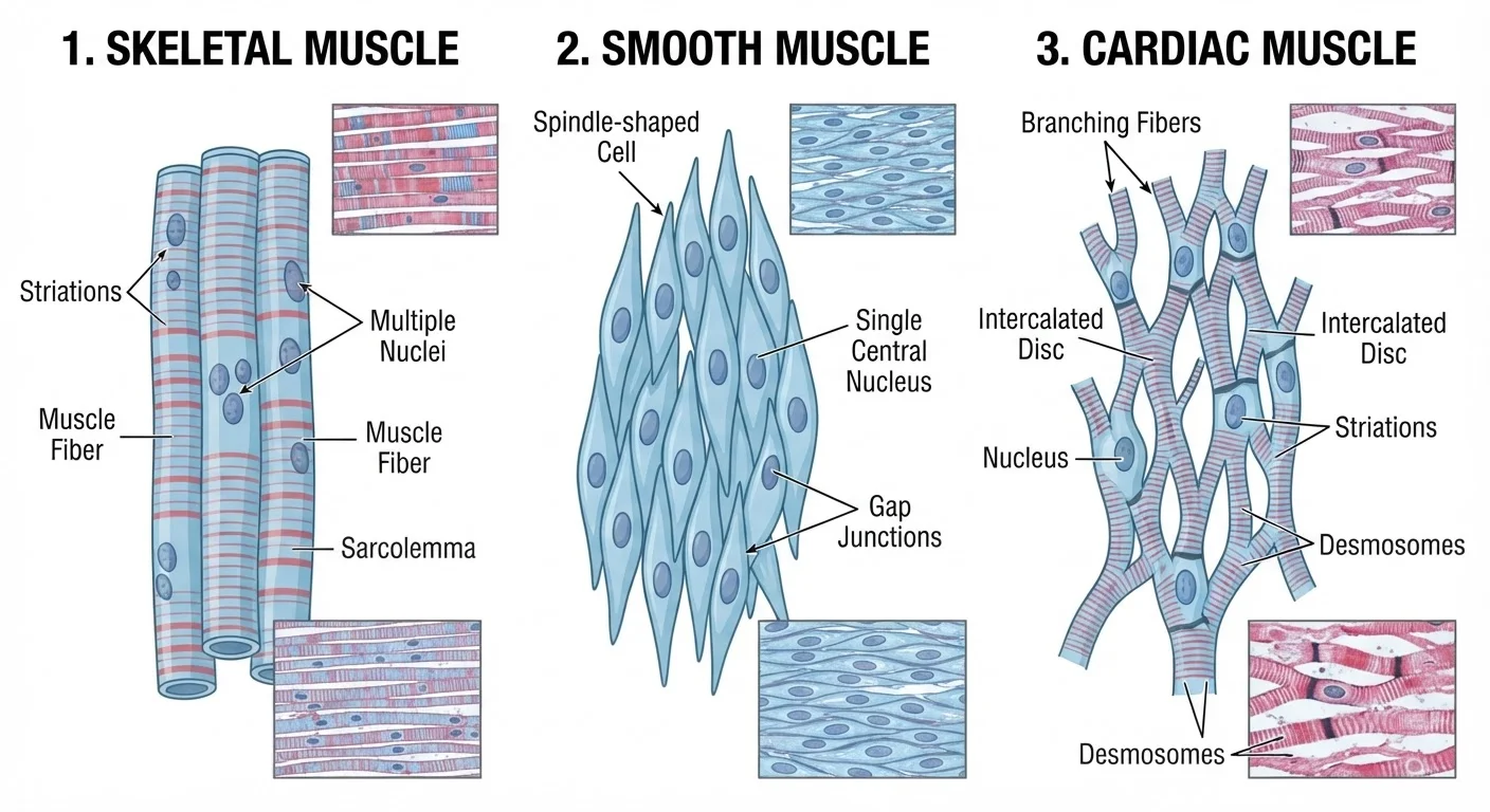 Skeletal Muscle vs. Smooth Muscle vs. Cardiac Muscle: What Sets Them Apart