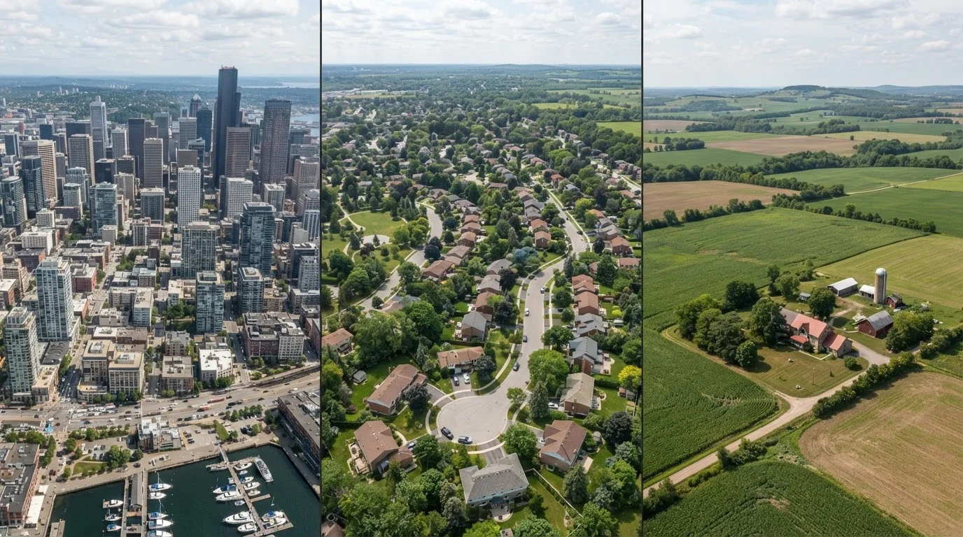 Urban, Suburban, and Rural Property Values: A Side-by-Side Look